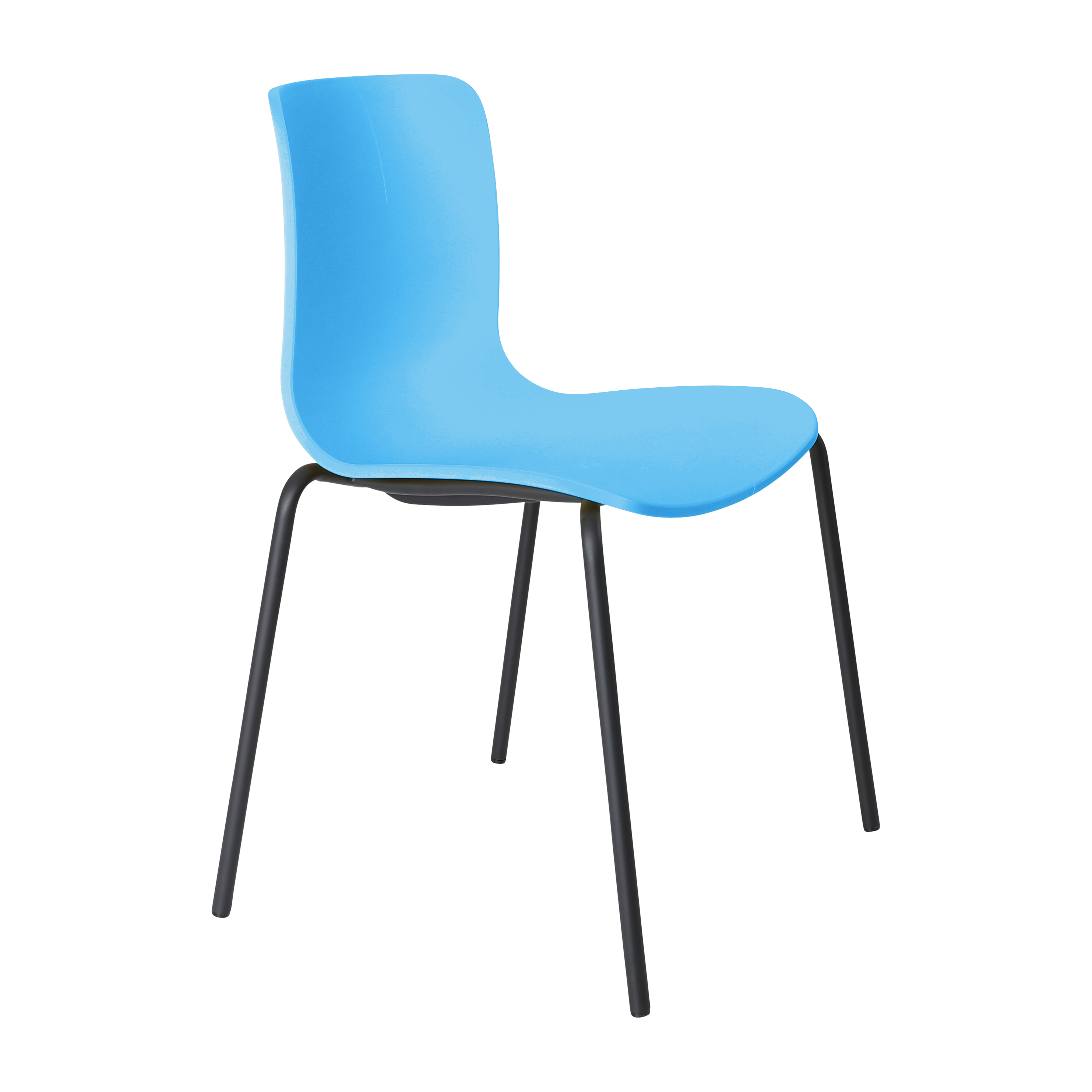 Acti Chair (Ocean Blue / 4-leg Black Powdercoat)